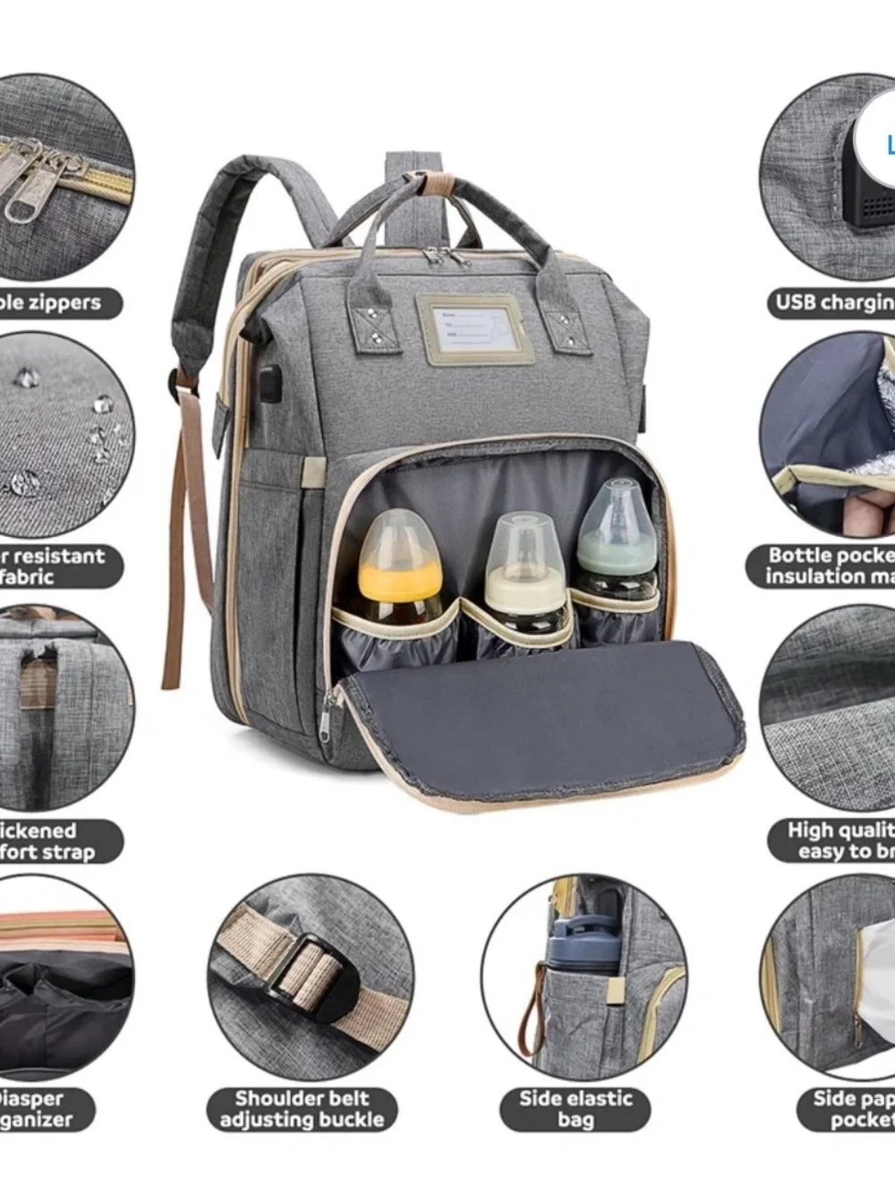 Target Travel Diaper Backpack With Changing Station and USB Port/Stroller Strap